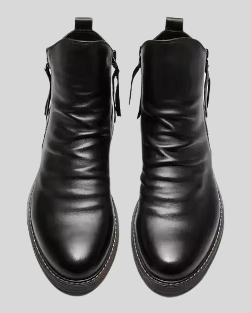 Jam | Elegante Lederstiefeletten Mit Seitlichem Reißverschluss
