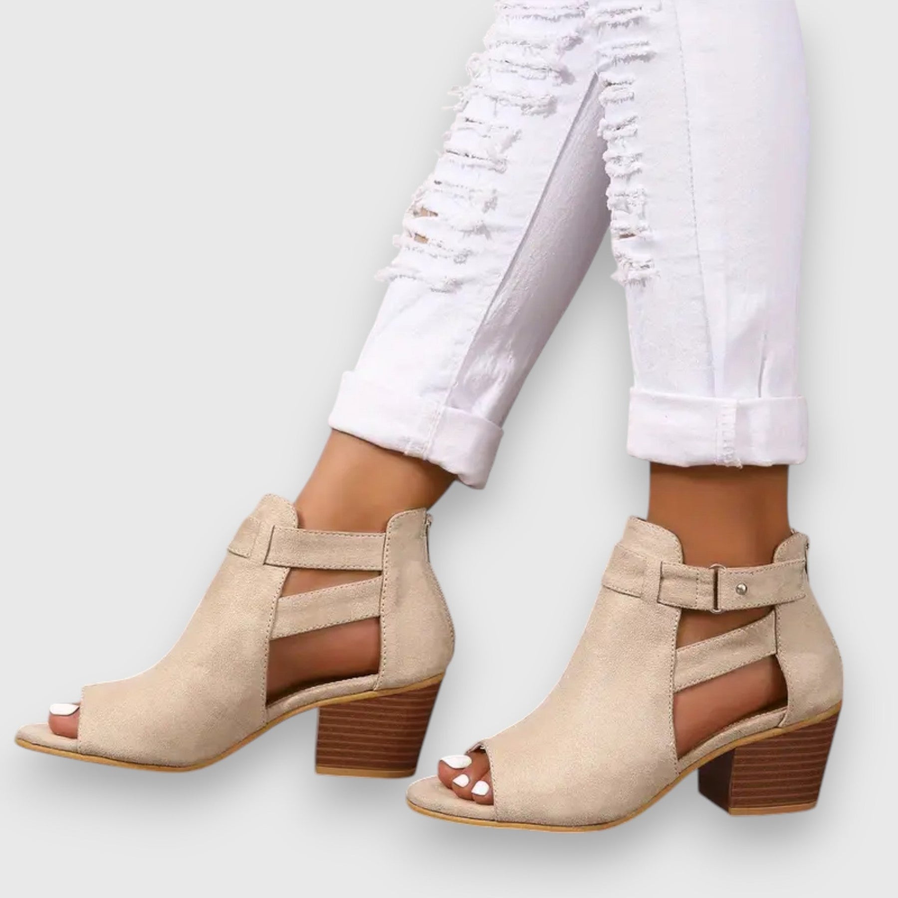 Nadia Blockabsatz-Sandalen | Retro Cut-Out Look