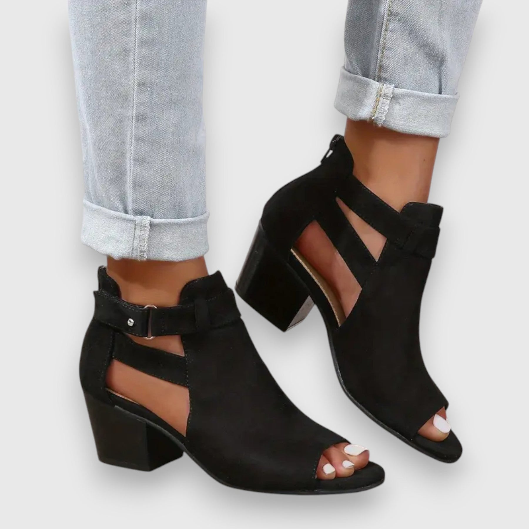 Nadia Blockabsatz-Sandalen | Retro Cut-Out Look