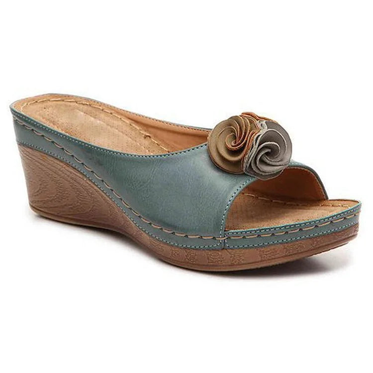 Fara | Ergonomische Sommersandale Mit Blumenriemen