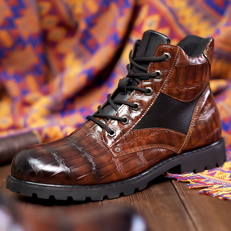 Matteo Boots | Luxuriöses Krokoprägtes Leder