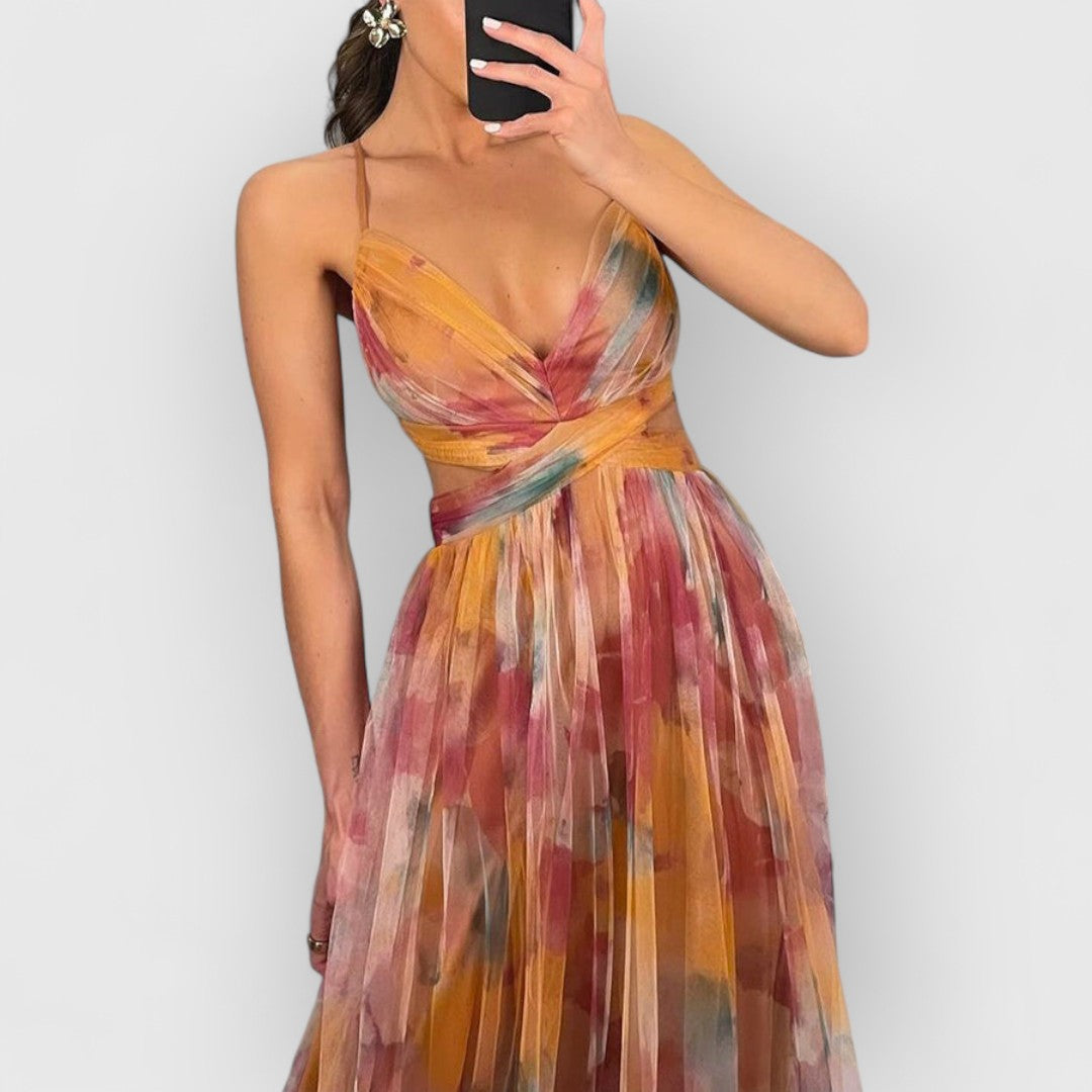 Malea | Fließendes Maxikleid Mit Blumenmuster