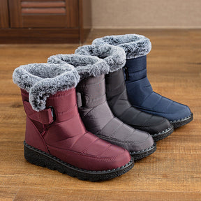Damen Winter Schneestiefel – Warm gefüttert – Bequeme Rutschfeste Stiefeletten – Wasserdichte Outdoor Laufplattform-Schuhe