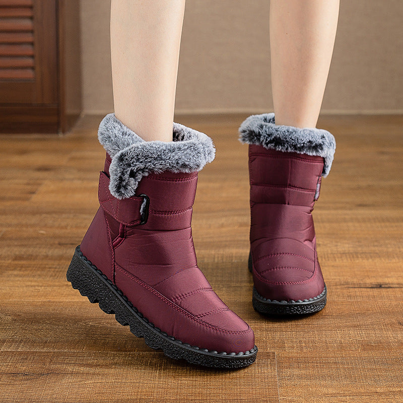 Damen Winter Schneestiefel – Warm gefüttert – Bequeme Rutschfeste Stiefeletten – Wasserdichte Outdoor Laufplattform-Schuhe