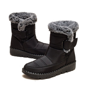 Damen Winter Schneestiefel – Warm gefüttert – Bequeme Rutschfeste Stiefeletten – Wasserdichte Outdoor Laufplattform-Schuhe