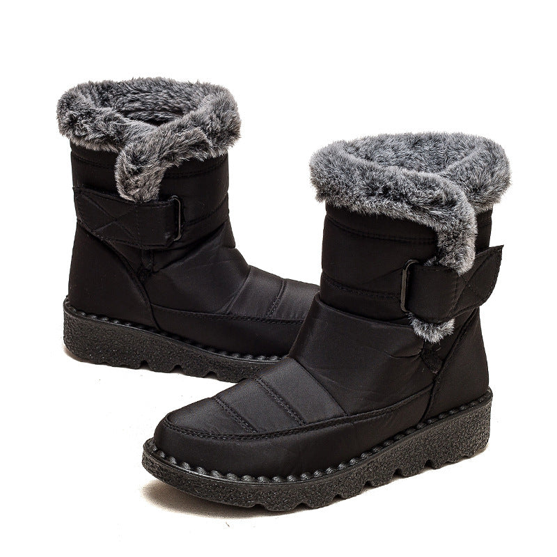 Damen Winter Schneestiefel – Warm gefüttert – Bequeme Rutschfeste Stiefeletten – Wasserdichte Outdoor Laufplattform-Schuhe