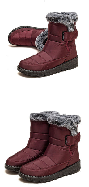 Damen Winter Schneestiefel – Warm gefüttert – Bequeme Rutschfeste Stiefeletten – Wasserdichte Outdoor Laufplattform-Schuhe