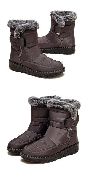 Damen Winter Schneestiefel – Warm gefüttert – Bequeme Rutschfeste Stiefeletten – Wasserdichte Outdoor Laufplattform-Schuhe