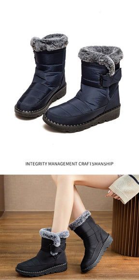 Damen Winter Schneestiefel – Warm gefüttert – Bequeme Rutschfeste Stiefeletten – Wasserdichte Outdoor Laufplattform-Schuhe
