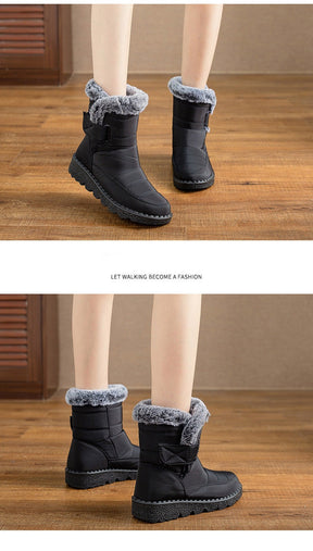 Damen Winter Schneestiefel – Warm gefüttert – Bequeme Rutschfeste Stiefeletten – Wasserdichte Outdoor Laufplattform-Schuhe