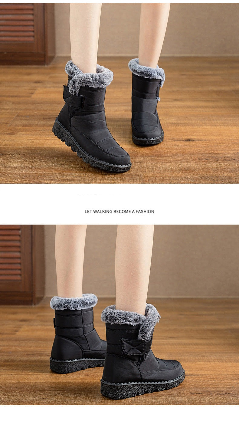 Damen Winter Schneestiefel – Warm gefüttert – Bequeme Rutschfeste Stiefeletten – Wasserdichte Outdoor Laufplattform-Schuhe