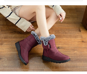 Damen Winter Schneestiefel – Warm gefüttert – Bequeme Rutschfeste Stiefeletten – Wasserdichte Outdoor Laufplattform-Schuhe
