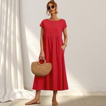 Zara | Luftiges Midikleid Aus Baumwollmix