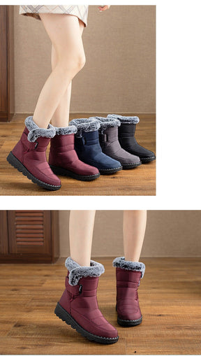 Damen Winter Schneestiefel – Warm gefüttert – Bequeme Rutschfeste Stiefeletten – Wasserdichte Outdoor Laufplattform-Schuhe
