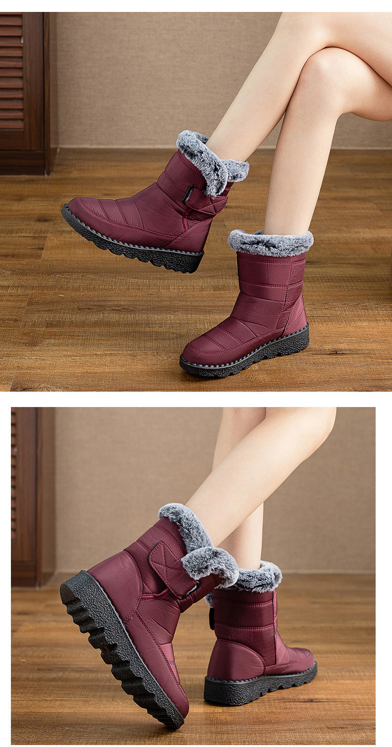 Damen Winter Schneestiefel – Warm gefüttert – Bequeme Rutschfeste Stiefeletten – Wasserdichte Outdoor Laufplattform-Schuhe