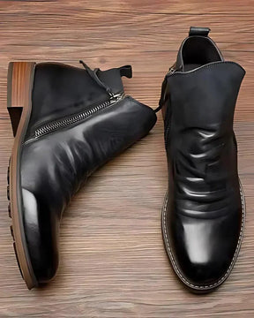 Jam | Elegante Lederstiefeletten Mit Seitlichem Reißverschluss