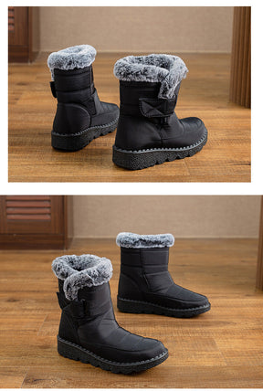 Damen Winter Schneestiefel – Warm gefüttert – Bequeme Rutschfeste Stiefeletten – Wasserdichte Outdoor Laufplattform-Schuhe
