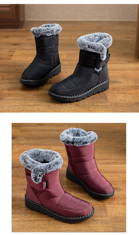 Damen Winter Schneestiefel – Warm gefüttert – Bequeme Rutschfeste Stiefeletten – Wasserdichte Outdoor Laufplattform-Schuhe