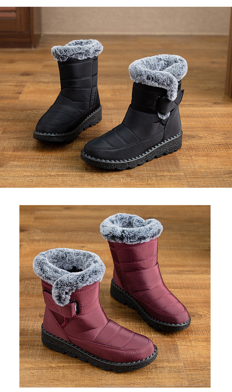 Damen Winter Schneestiefel – Warm gefüttert – Bequeme Rutschfeste Stiefeletten – Wasserdichte Outdoor Laufplattform-Schuhe