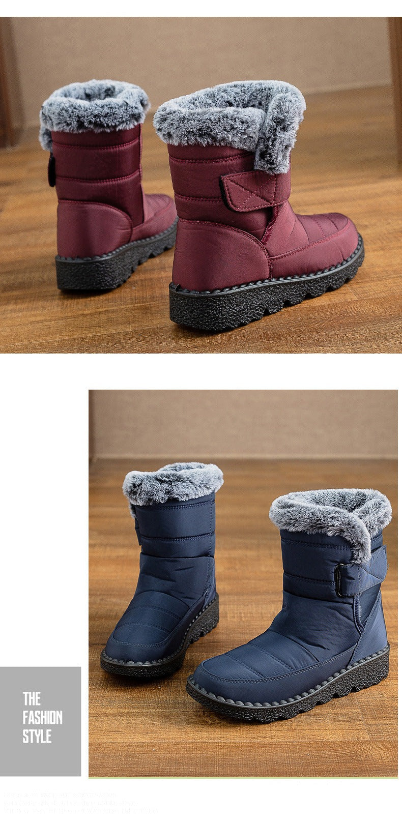 Damen Winter Schneestiefel – Warm gefüttert – Bequeme Rutschfeste Stiefeletten – Wasserdichte Outdoor Laufplattform-Schuhe