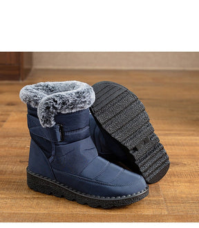 Damen Winter Schneestiefel – Warm gefüttert – Bequeme Rutschfeste Stiefeletten – Wasserdichte Outdoor Laufplattform-Schuhe