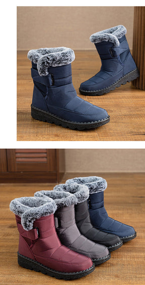 Damen Winter Schneestiefel – Warm gefüttert – Bequeme Rutschfeste Stiefeletten – Wasserdichte Outdoor Laufplattform-Schuhe