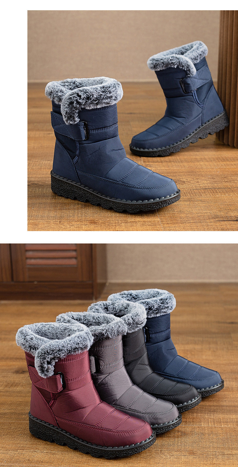 Damen Winter Schneestiefel – Warm gefüttert – Bequeme Rutschfeste Stiefeletten – Wasserdichte Outdoor Laufplattform-Schuhe