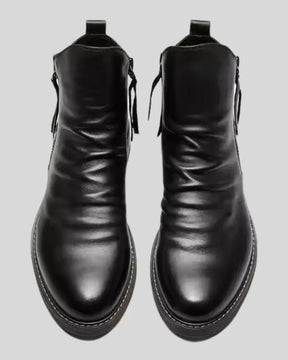 Jam | Elegante Lederstiefeletten Mit Seitlichem Reißverschluss