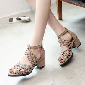 Dina | Absatzschuhe Mit Reißverschluss & Stras