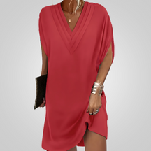 Damen Elegantes Fließendes Kleid | V-Ausschnitt