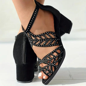 Dina | Absatzschuhe Mit Reißverschluss & Stras