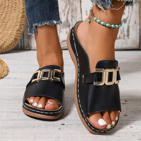 Bianca Sandalen | Riemen Mit Goldschnalle