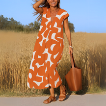 Valérie | Fließendes Damenkleid mit V-Ausschnitt