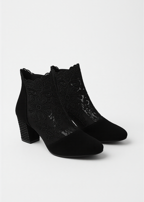 Mia Schnürstiefeletten | Elegante Florale Spitze