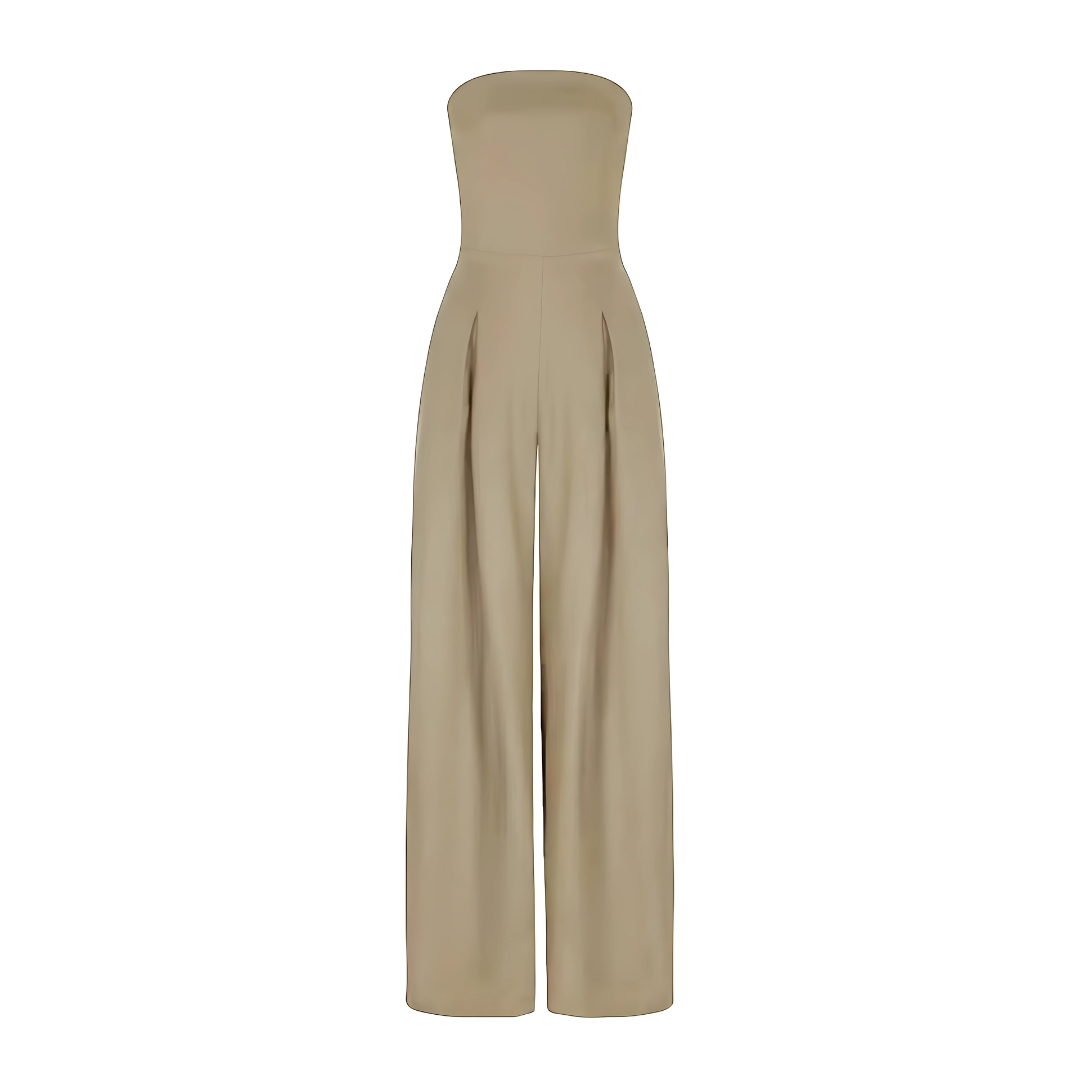 Damen Eleganter Trägerloser Jumpsuit | Weitbeiniger Schnitt