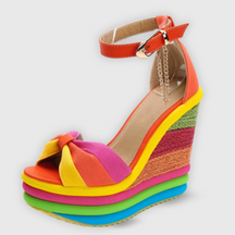 Chiara | Plateau-Sandalen im Regenbogen-Look