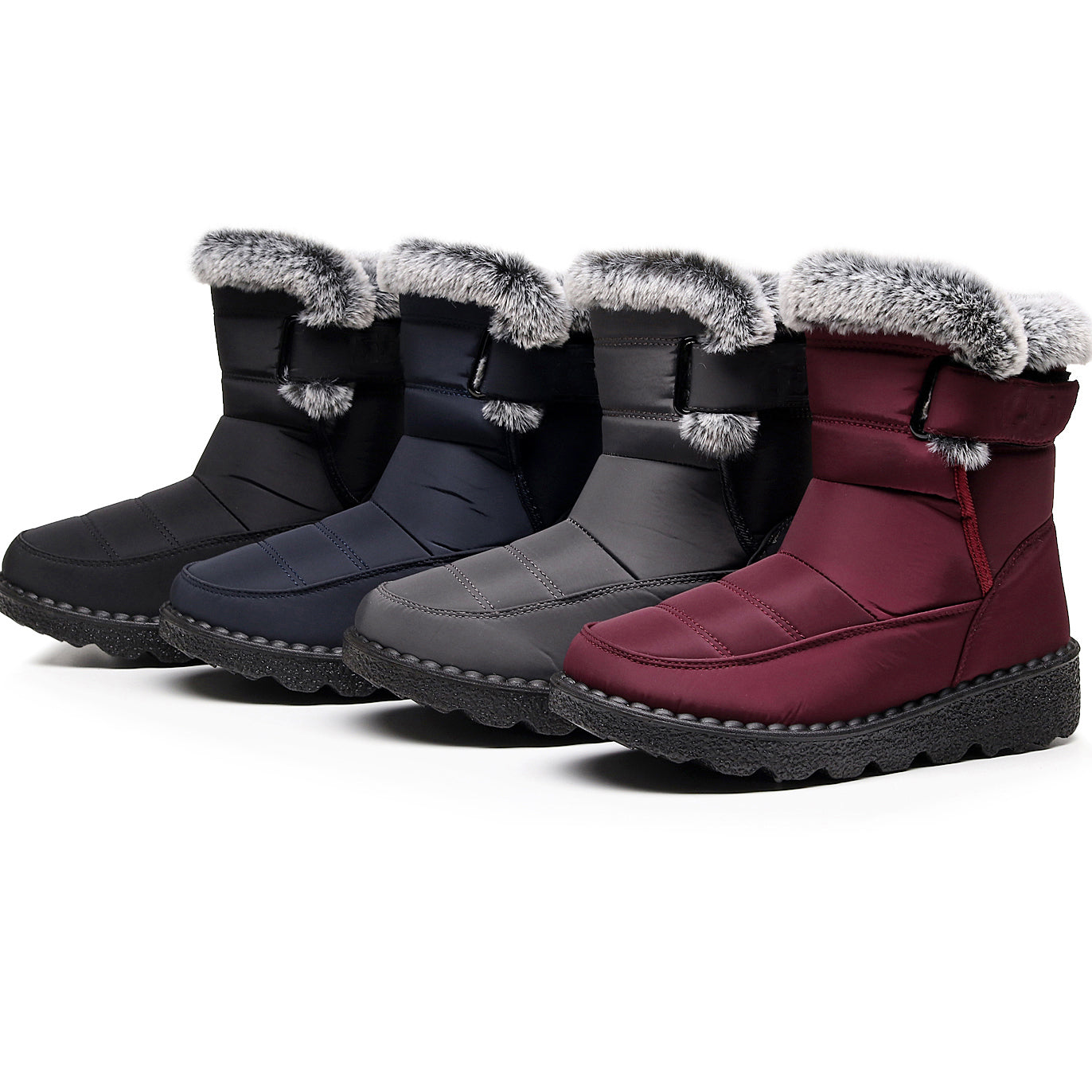 Damen Winter Schneestiefel – Warm gefüttert – Bequeme Rutschfeste Stiefeletten – Wasserdichte Outdoor Laufplattform-Schuhe