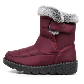 Damen Winter Schneestiefel – Warm gefüttert – Bequeme Rutschfeste Stiefeletten – Wasserdichte Outdoor Laufplattform-Schuhe