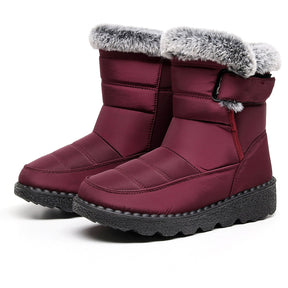 Damen Winter Schneestiefel – Warm gefüttert – Bequeme Rutschfeste Stiefeletten – Wasserdichte Outdoor Laufplattform-Schuhe