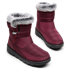 Damen Winter Schneestiefel – Warm gefüttert – Bequeme Rutschfeste Stiefeletten – Wasserdichte Outdoor Laufplattform-Schuhe