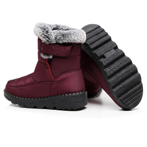 Damen Winter Schneestiefel – Warm gefüttert – Bequeme Rutschfeste Stiefeletten – Wasserdichte Outdoor Laufplattform-Schuhe