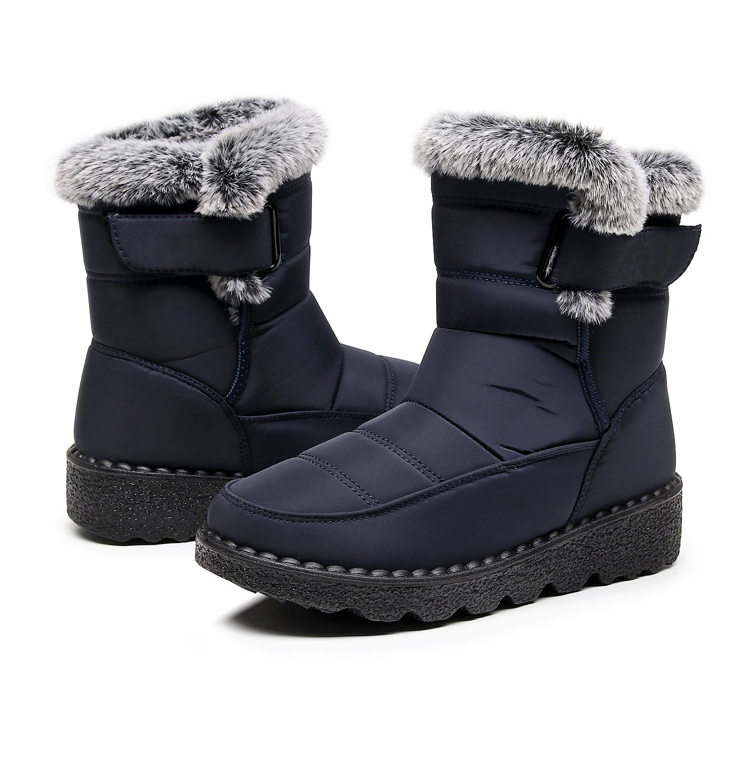 Damen Winter Schneestiefel – Warm gefüttert – Bequeme Rutschfeste Stiefeletten – Wasserdichte Outdoor Laufplattform-Schuhe