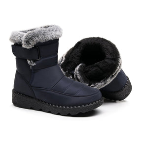 Damen Winter Schneestiefel – Warm gefüttert – Bequeme Rutschfeste Stiefeletten – Wasserdichte Outdoor Laufplattform-Schuhe