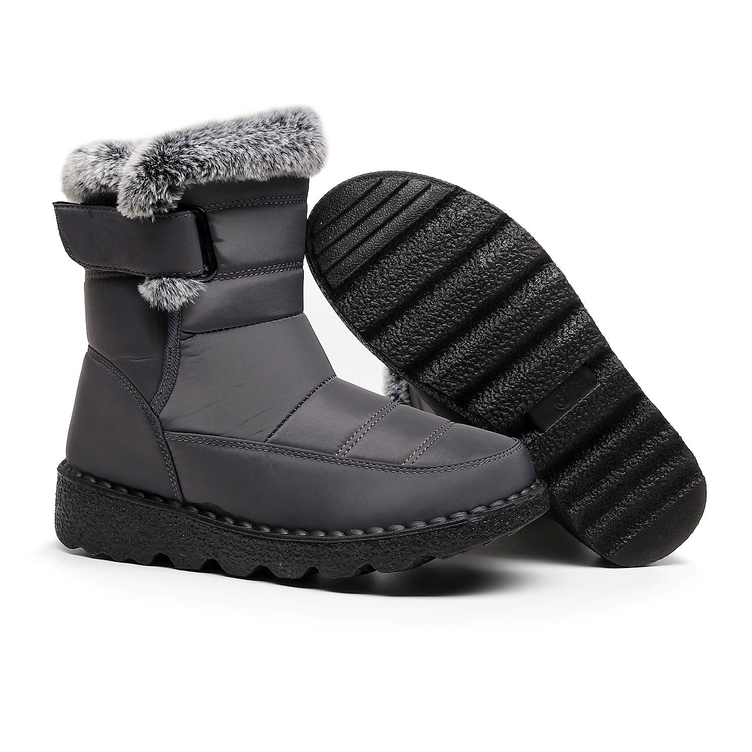 Damen Winter Schneestiefel – Warm gefüttert – Bequeme Rutschfeste Stiefeletten – Wasserdichte Outdoor Laufplattform-Schuhe
