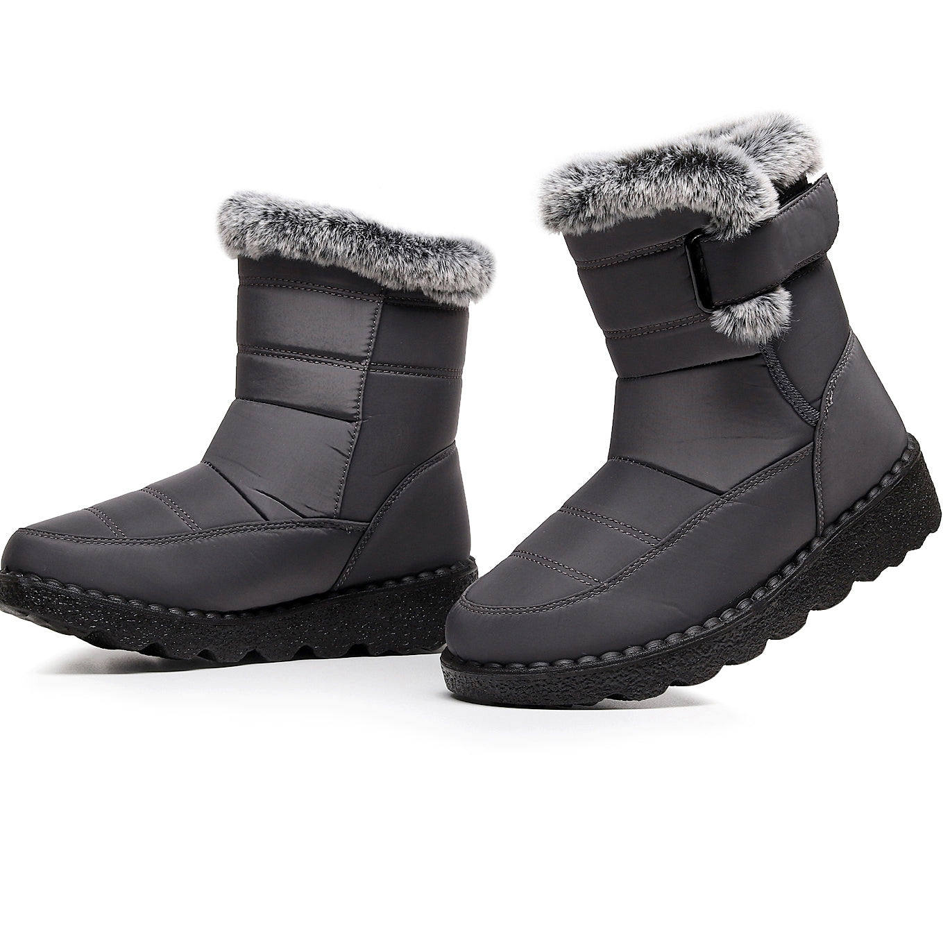 Damen Winter Schneestiefel – Warm gefüttert – Bequeme Rutschfeste Stiefeletten – Wasserdichte Outdoor Laufplattform-Schuhe