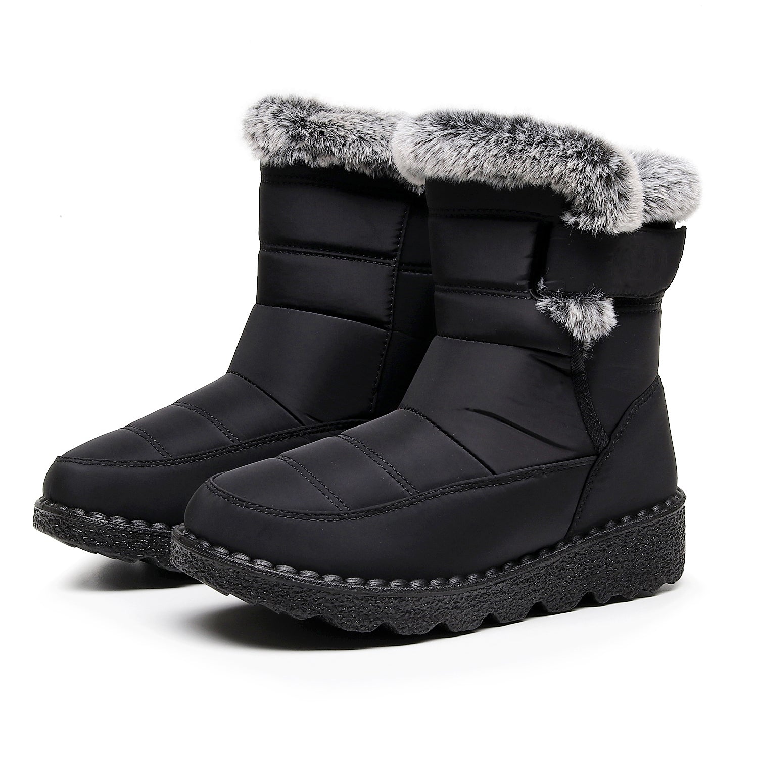 Damen Winter Schneestiefel – Warm gefüttert – Bequeme Rutschfeste Stiefeletten – Wasserdichte Outdoor Laufplattform-Schuhe