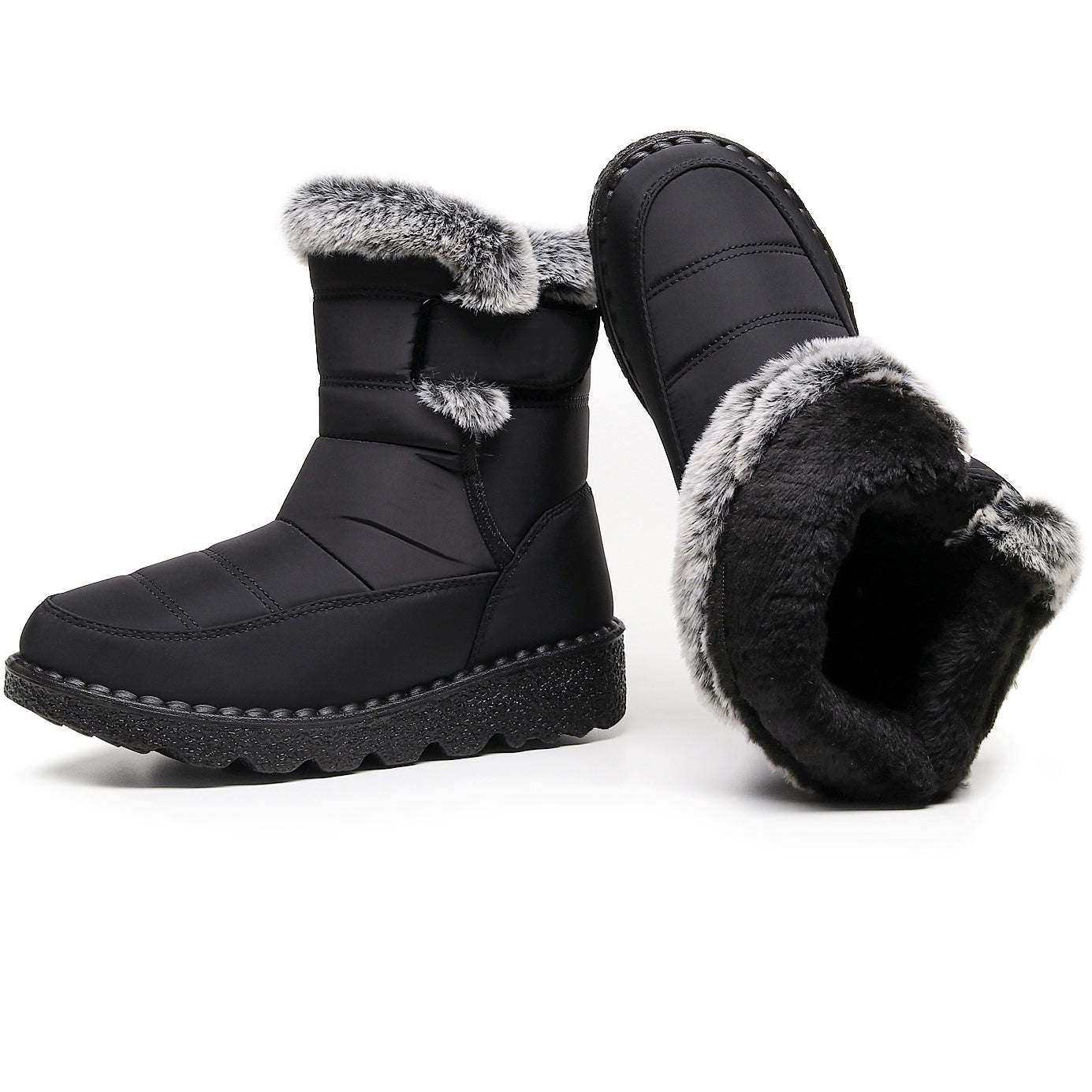 Damen Winter Schneestiefel – Warm gefüttert – Bequeme Rutschfeste Stiefeletten – Wasserdichte Outdoor Laufplattform-Schuhe