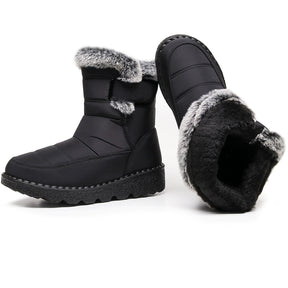 Damen Winter Schneestiefel – Warm gefüttert – Bequeme Rutschfeste Stiefeletten – Wasserdichte Outdoor Laufplattform-Schuhe