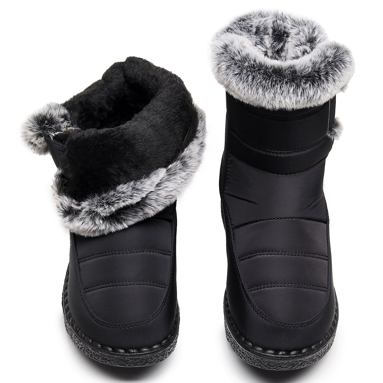 Damen Winter Schneestiefel – Warm gefüttert – Bequeme Rutschfeste Stiefeletten – Wasserdichte Outdoor Laufplattform-Schuhe