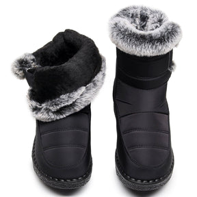 Damen Winter Schneestiefel – Warm gefüttert – Bequeme Rutschfeste Stiefeletten – Wasserdichte Outdoor Laufplattform-Schuhe